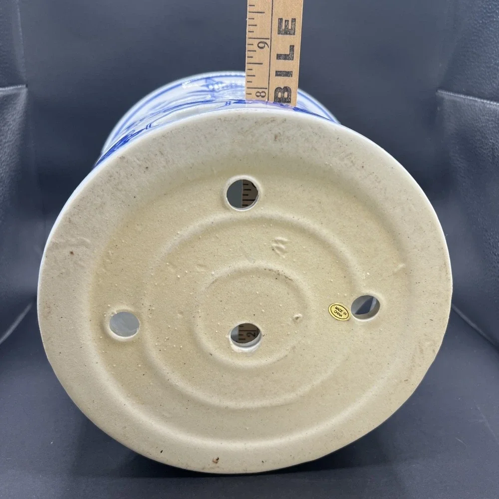 Vintage Blue & White Porcelain Birdhouse Lantern Candle Holder Chinoiserie 12